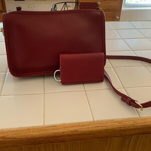 Coach leather burgundy never used 11x7 still in original box crossbody purse